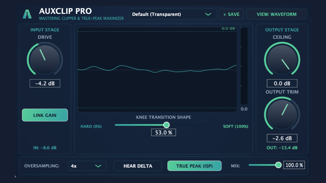 AuxClip Pro Mastering Soft/Hard Clipper