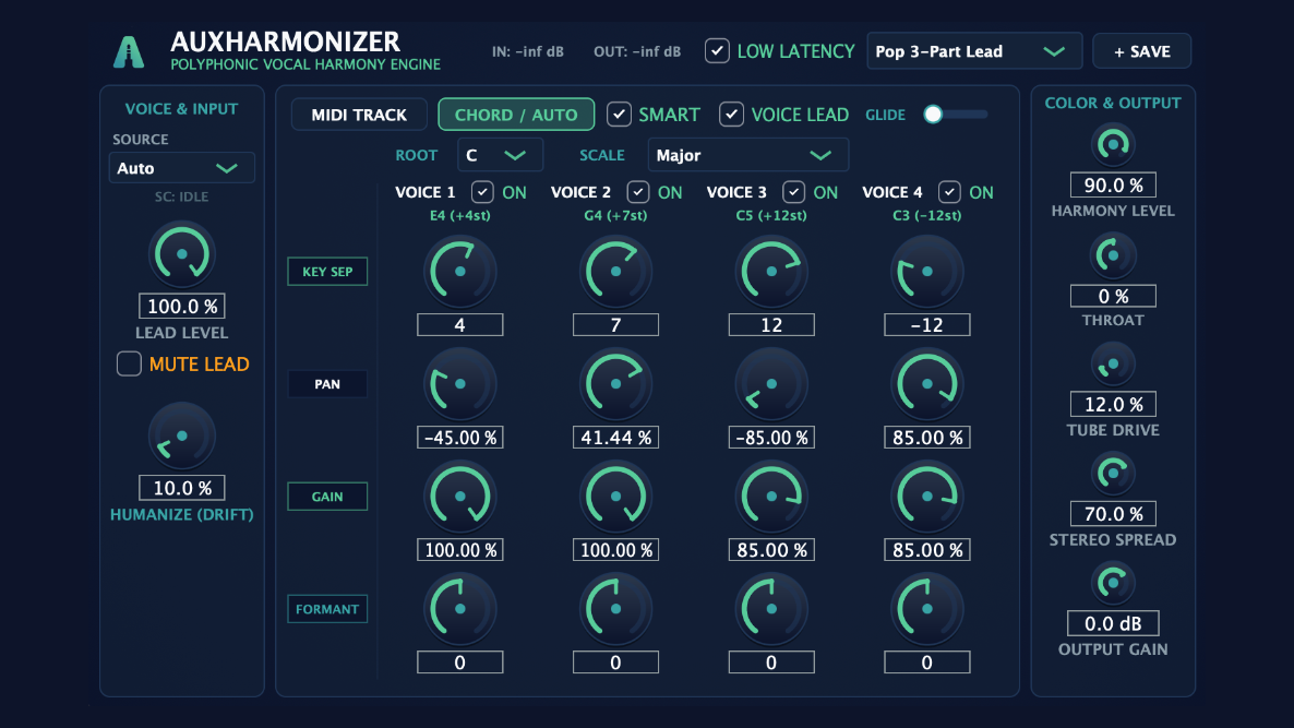AuxHarmonizer Polyphonic Harmonizer